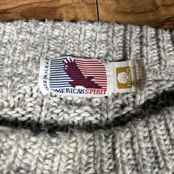 Vintage American Spirit Men’s XL Chunky Knit Pullover Sweater 90s USA Made - Picture 4 of 5